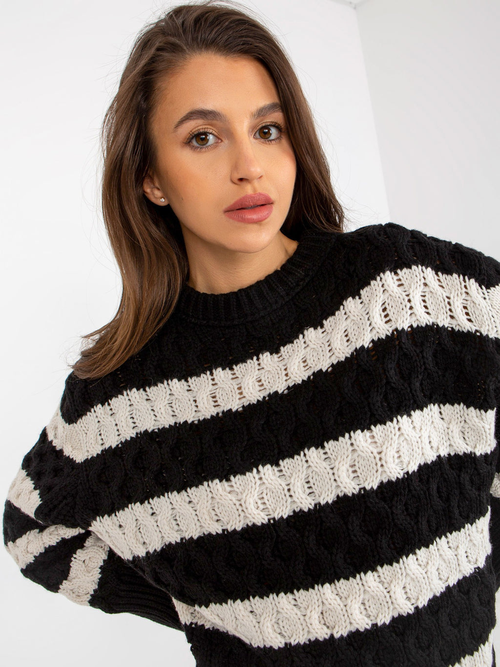 MELFIA – Oversize-Strickpullover mit Streifen