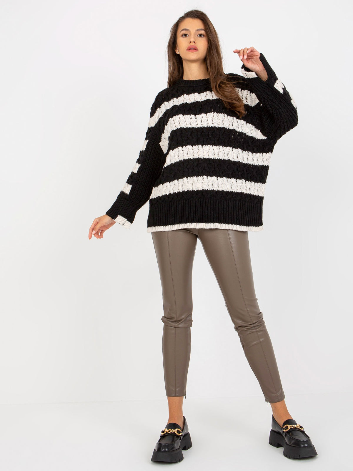 MELFIA – Oversize-Strickpullover mit Streifen