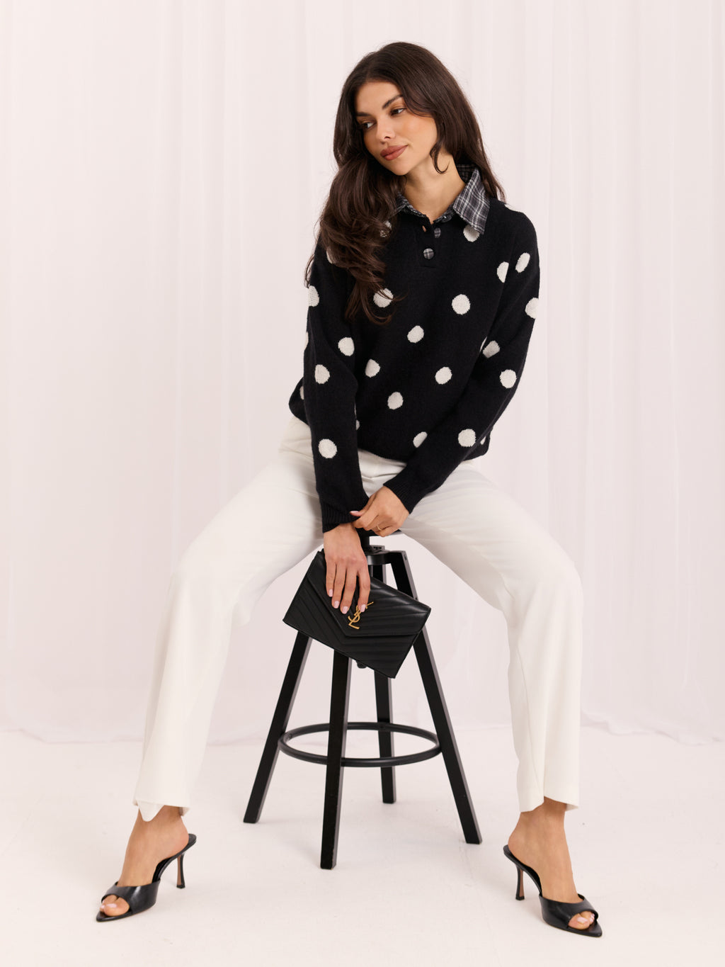 MELFIA – Oversize-Pullover mit Punktmuster