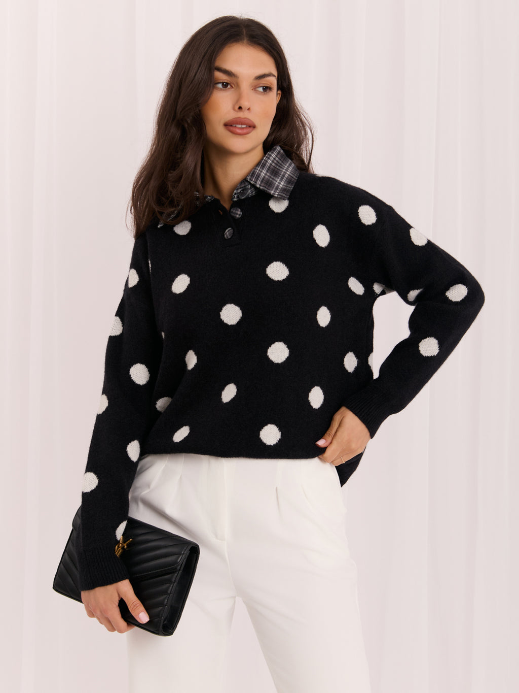 MELFIA – Oversize-Pullover mit Punktmuster