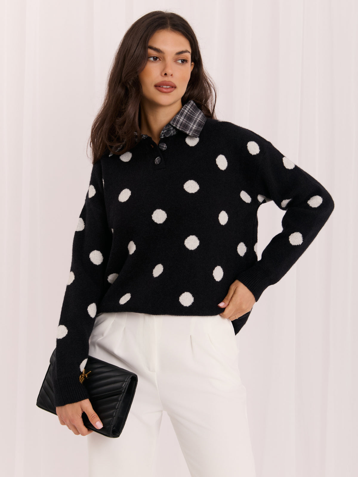 MELFIA – Oversize-Pullover mit Punktmuster