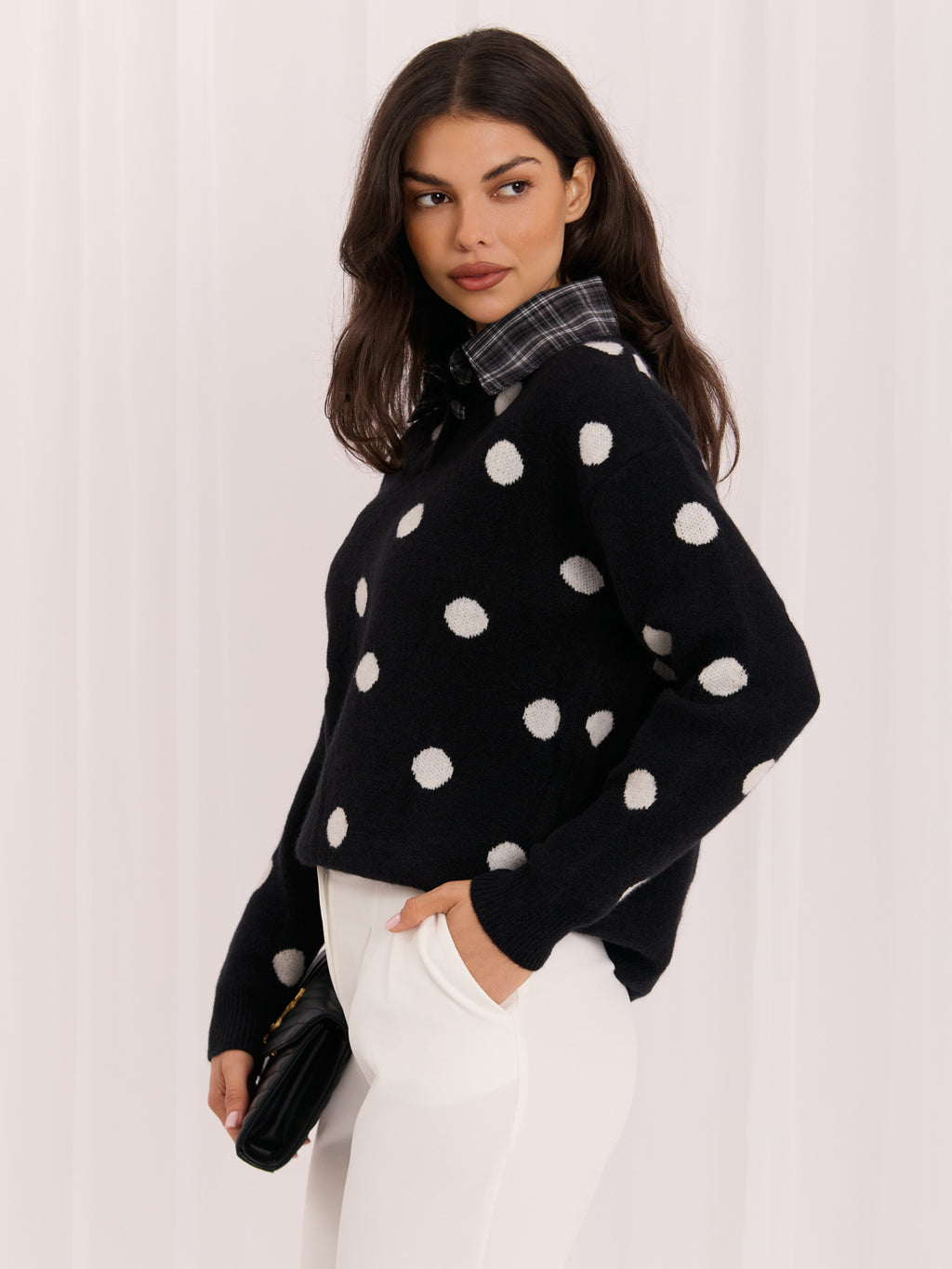 MELFIA – Oversize-Pullover mit Punktmuster