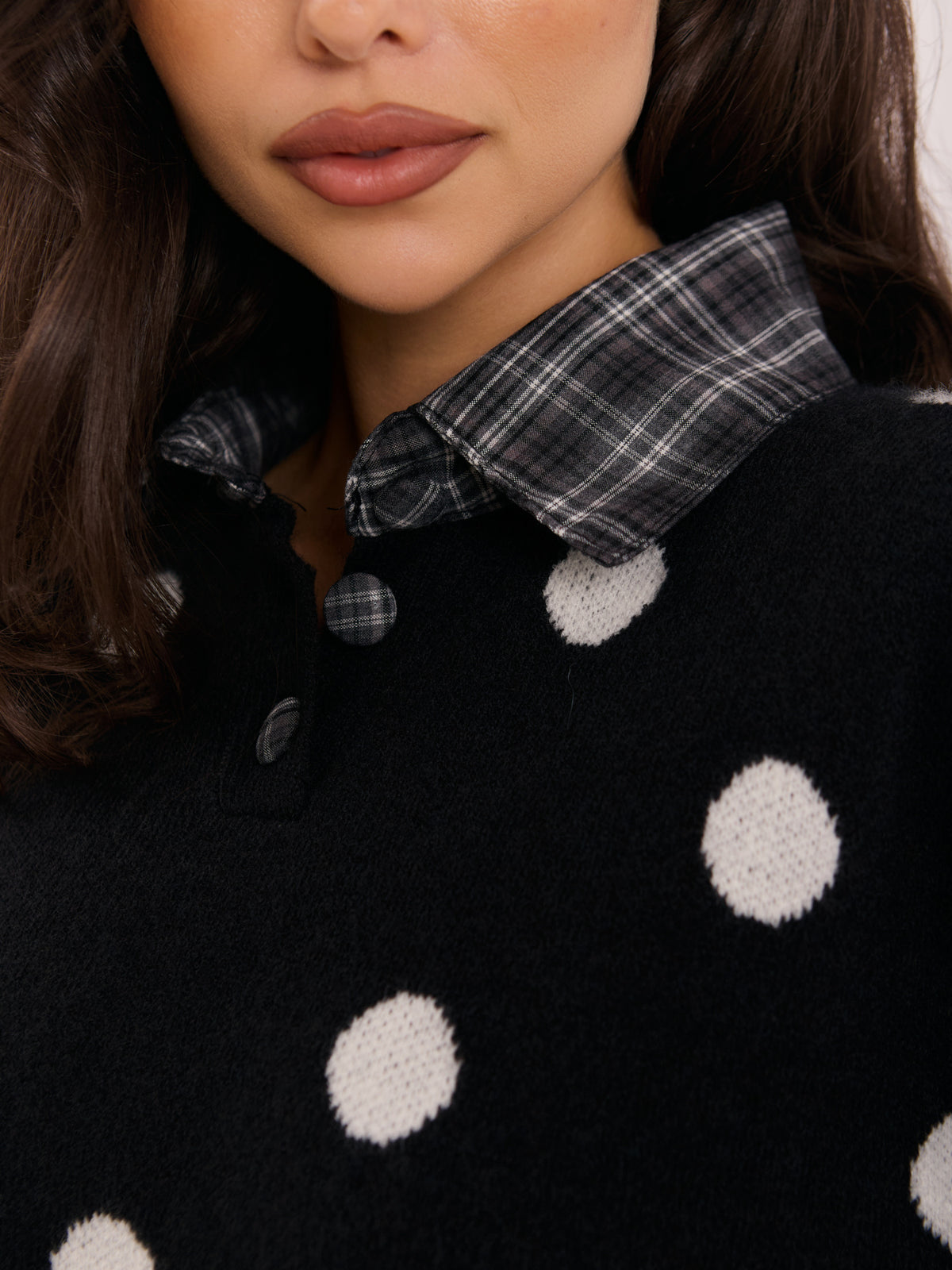 MELFIA – Oversize-Pullover mit Punktmuster