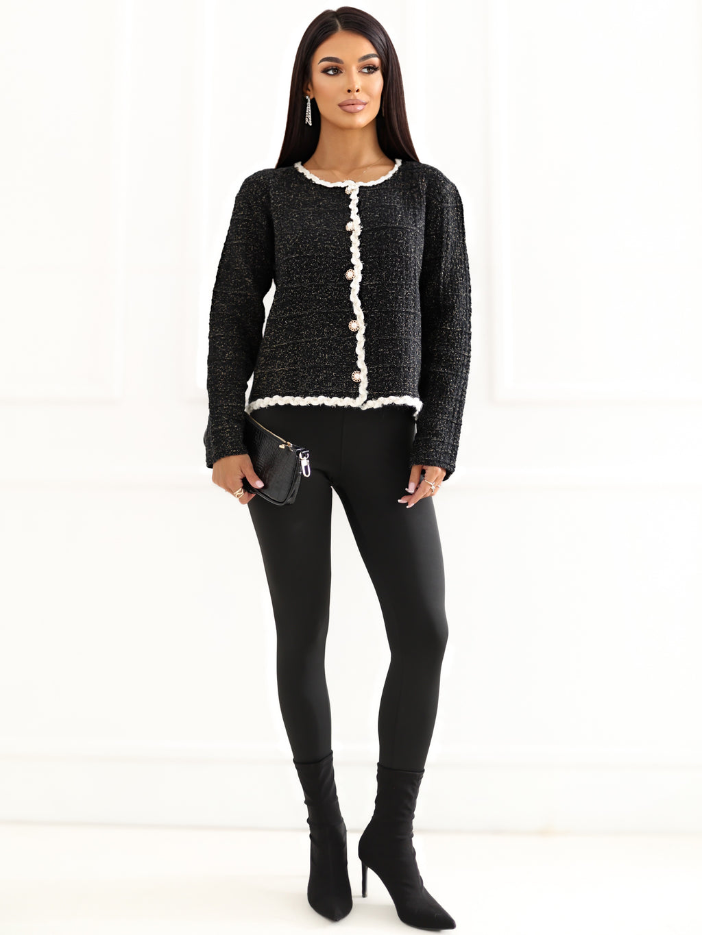MELFIA LOREA – Eleganter Cardigan mit Strukturmuster