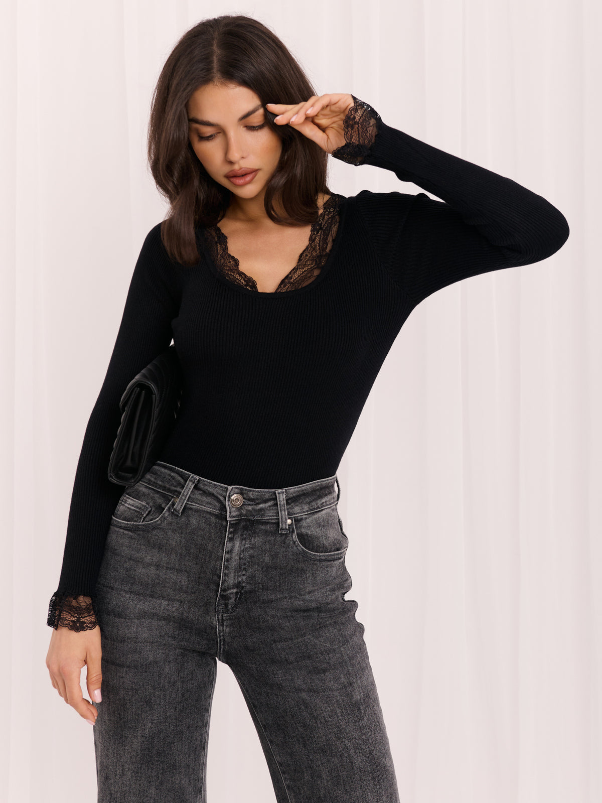 MELFIA® Pullover mit Spitzeneinsatz