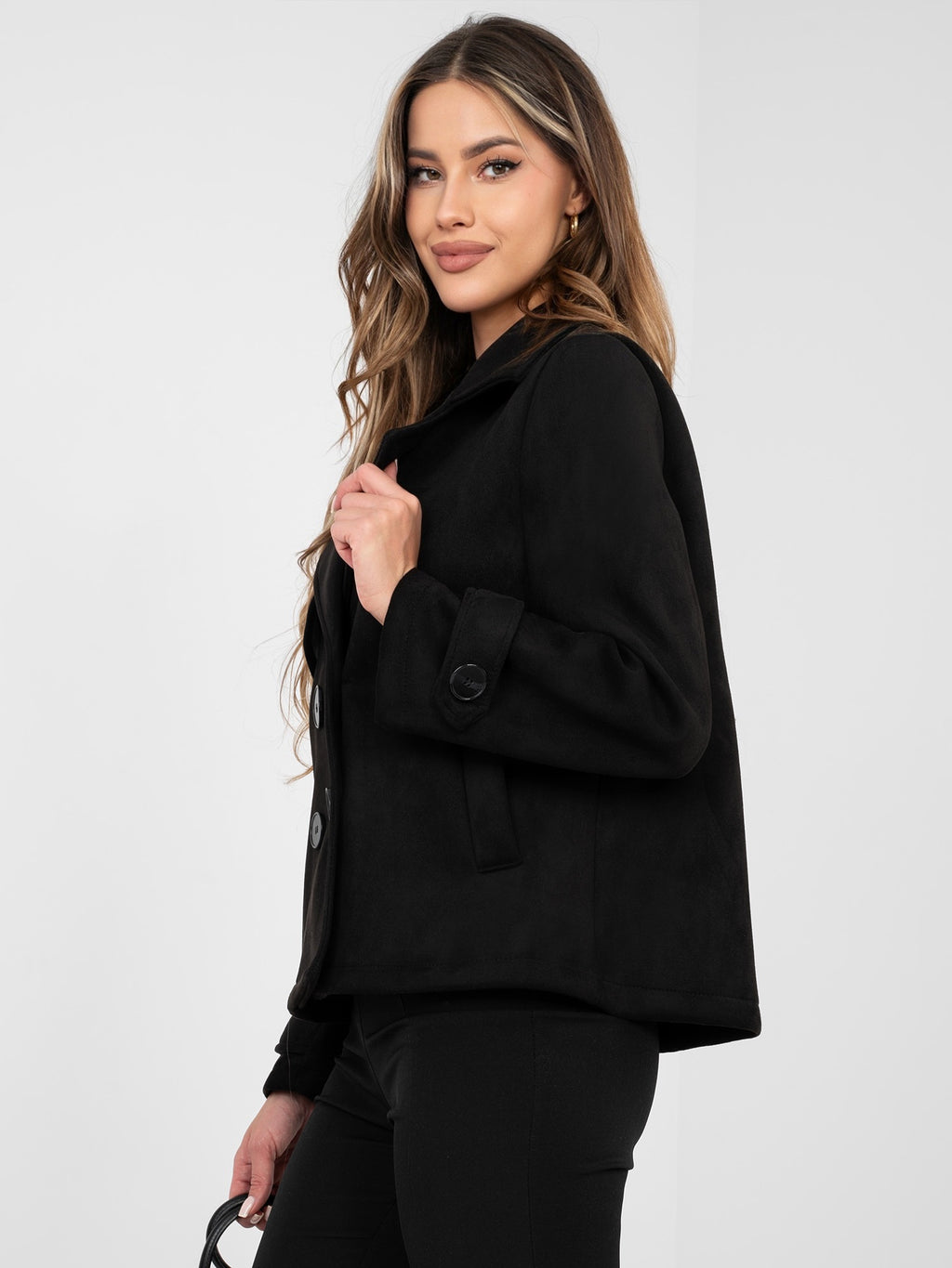 MELFIA Wildledermantel mit Taschen