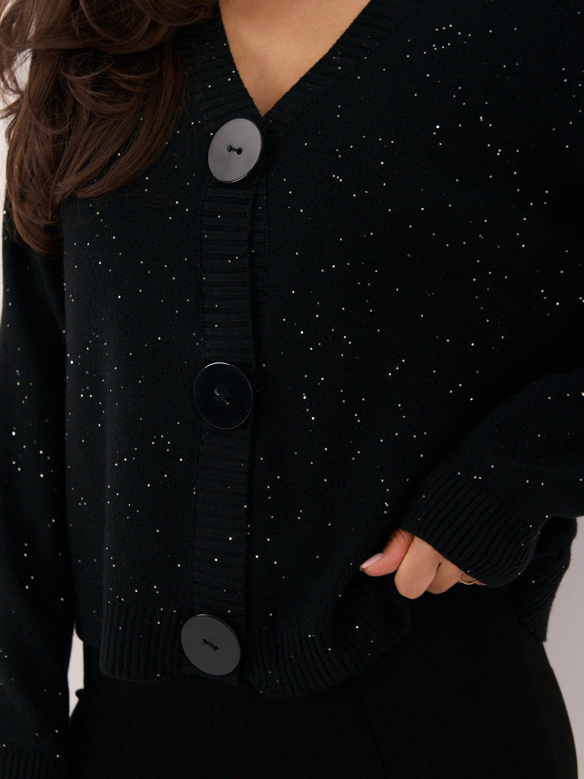 MELFIA® Strickjacke mit großen Knöpfen