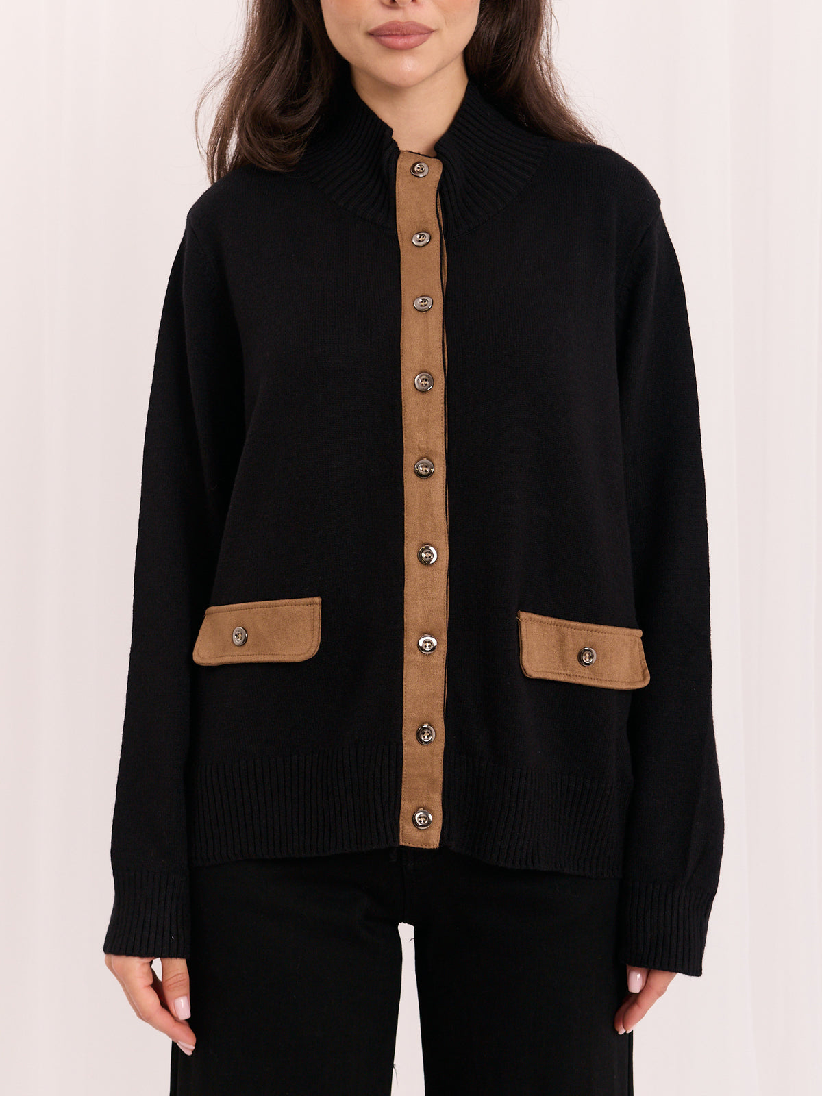 MELFIA® Cardigan mit Stehkragen & Knöpfen