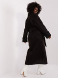 MELFIA NOIRÉ – Schwarzer Schaffell Wintermantel mit Taschen