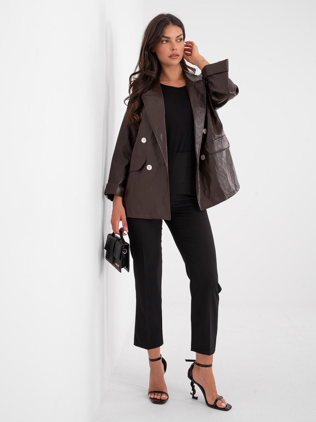 MELFIA   Oversize-Jacke aus Kunstleder