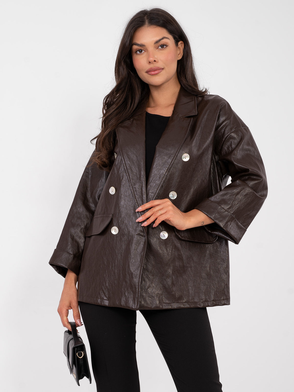 MELFIA   Oversize-Jacke aus Kunstleder