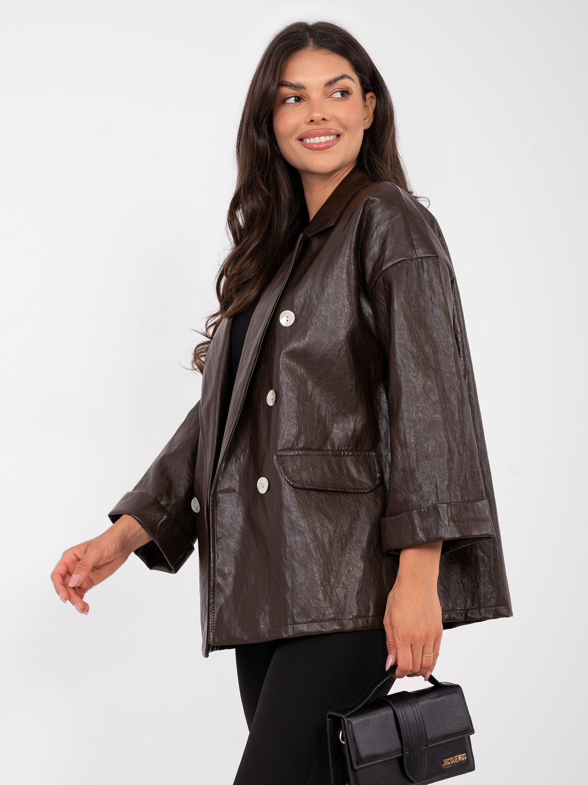 MELFIA   Oversize-Jacke aus Kunstleder
