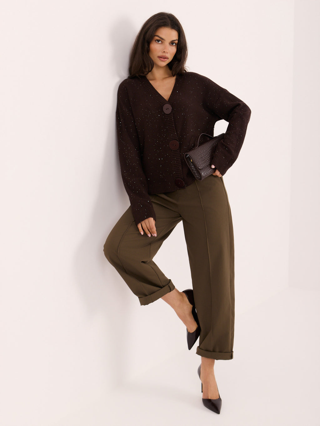 MELFIA® Strickjacke mit großen Knöpfen