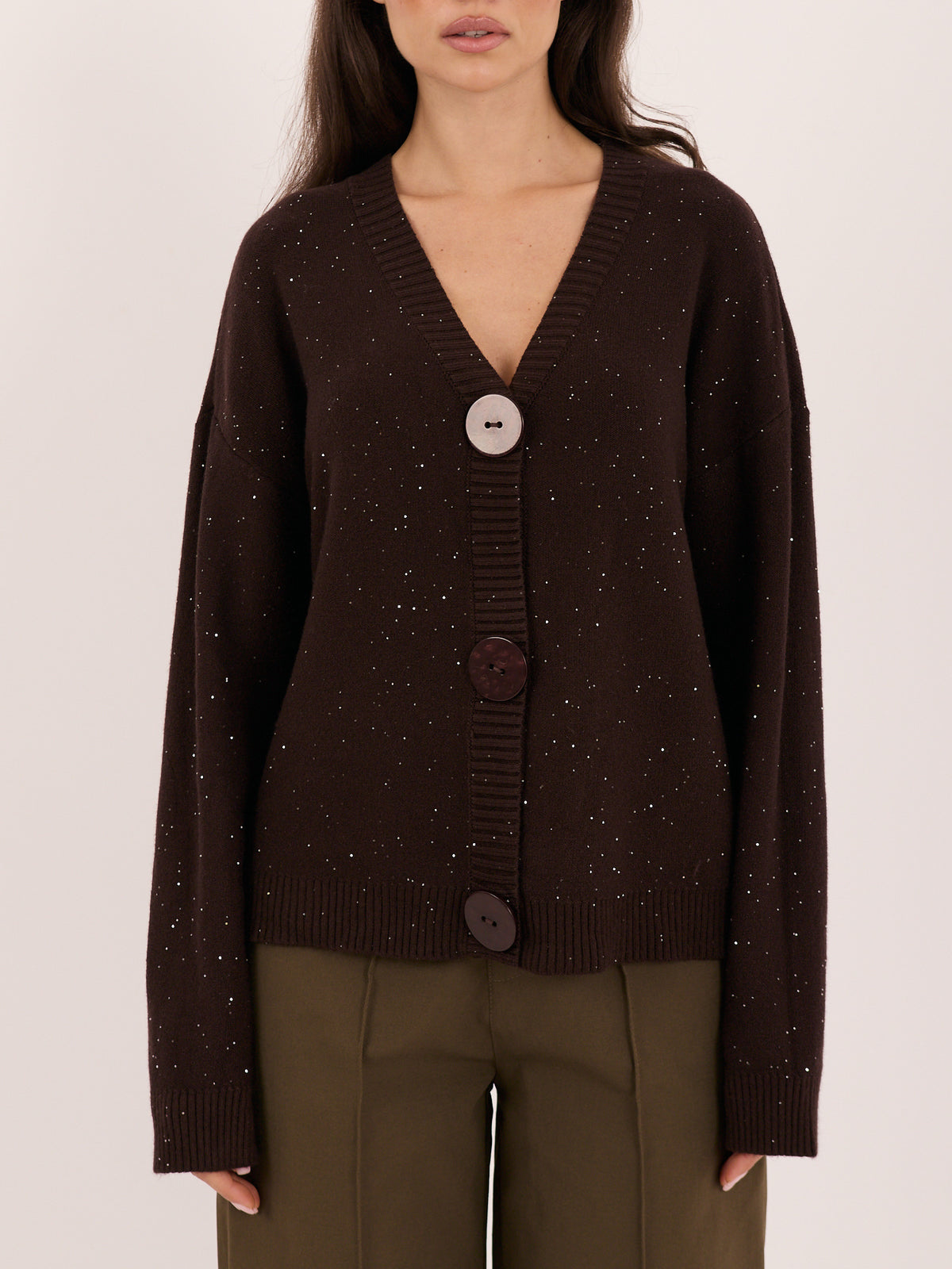MELFIA® Strickjacke mit großen Knöpfen