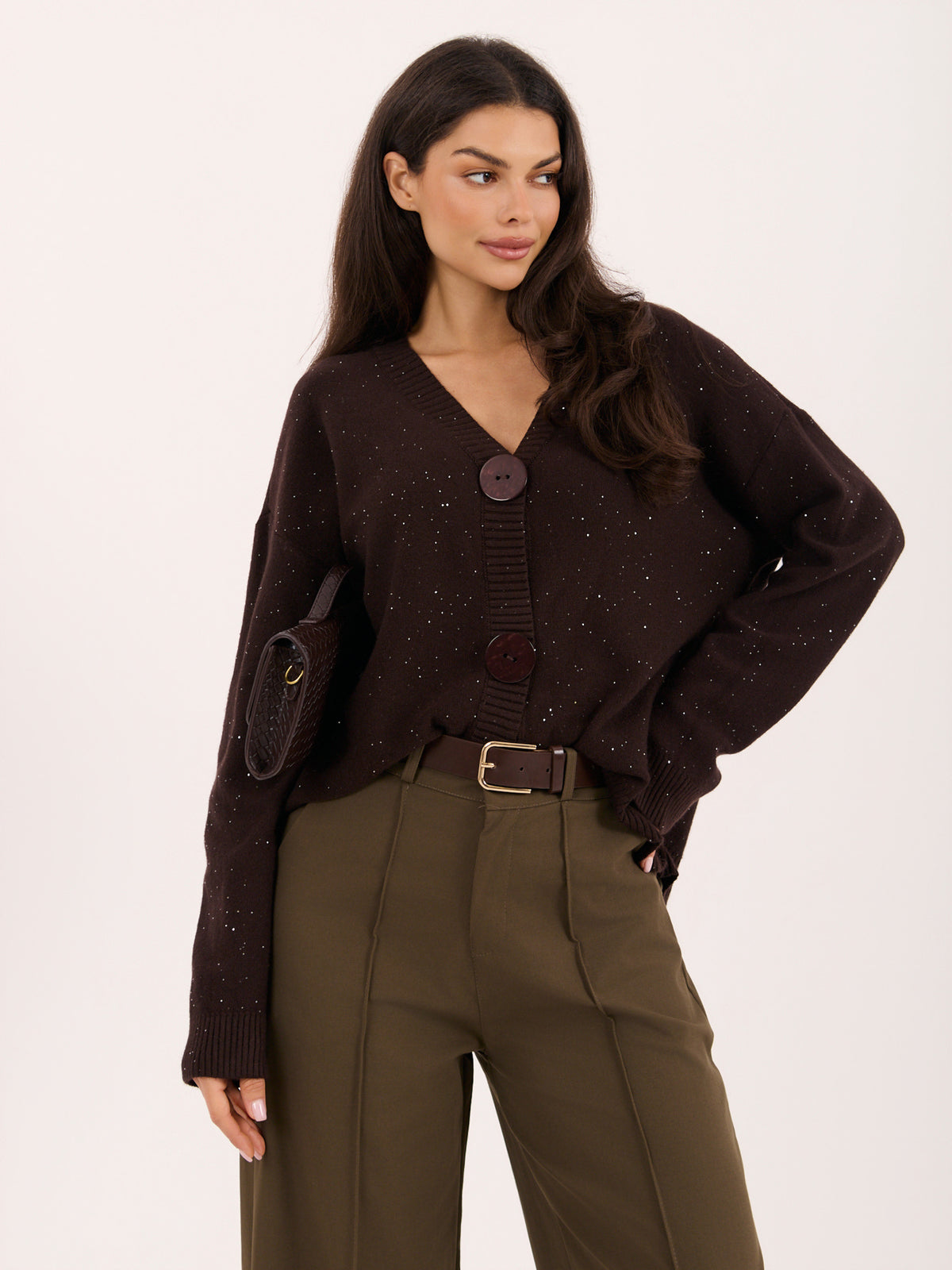 MELFIA® Strickjacke mit großen Knöpfen