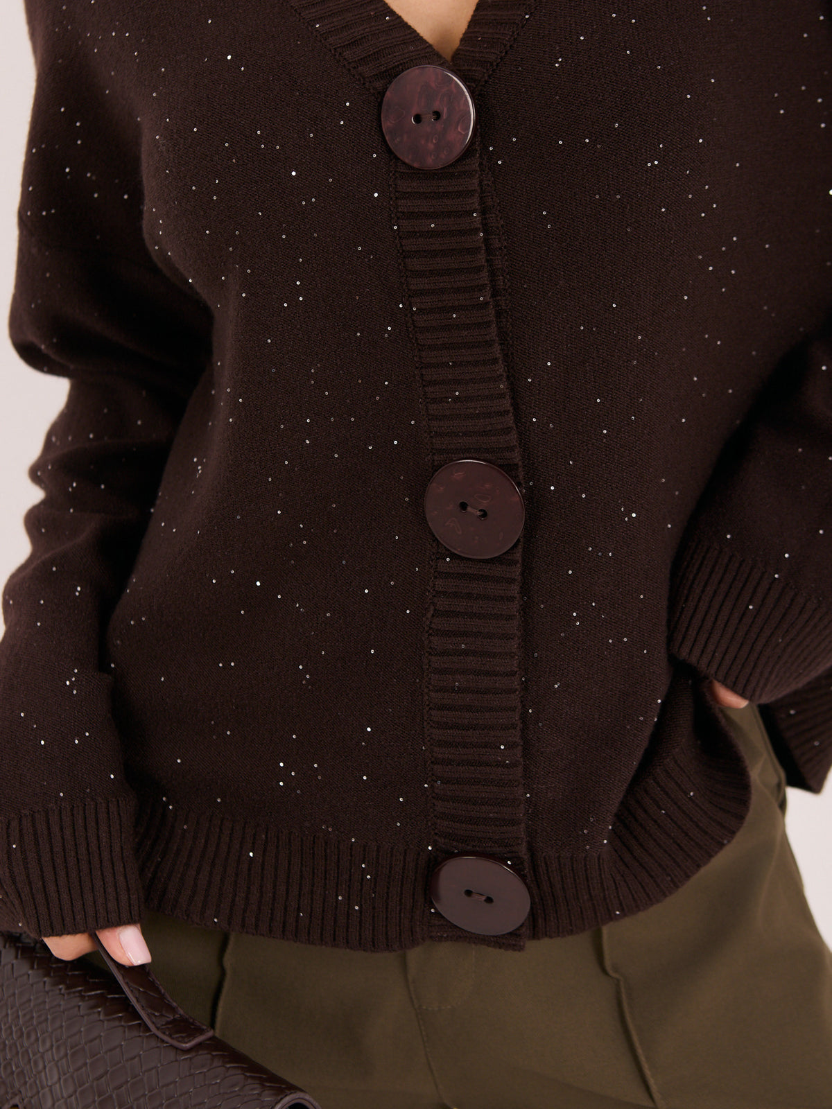 MELFIA® Strickjacke mit großen Knöpfen