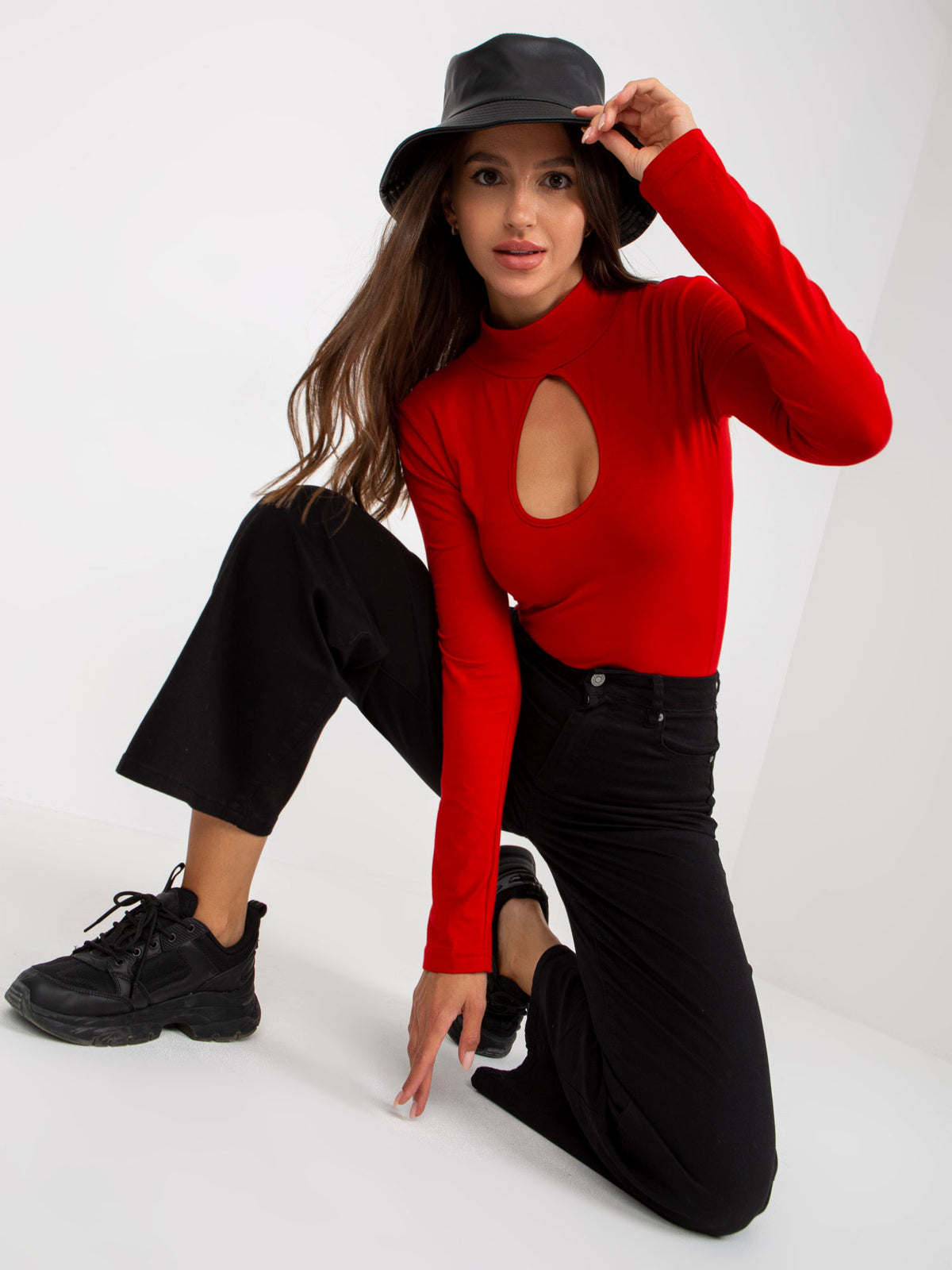 MELFIA Baumwollbluse mit Rollkragen