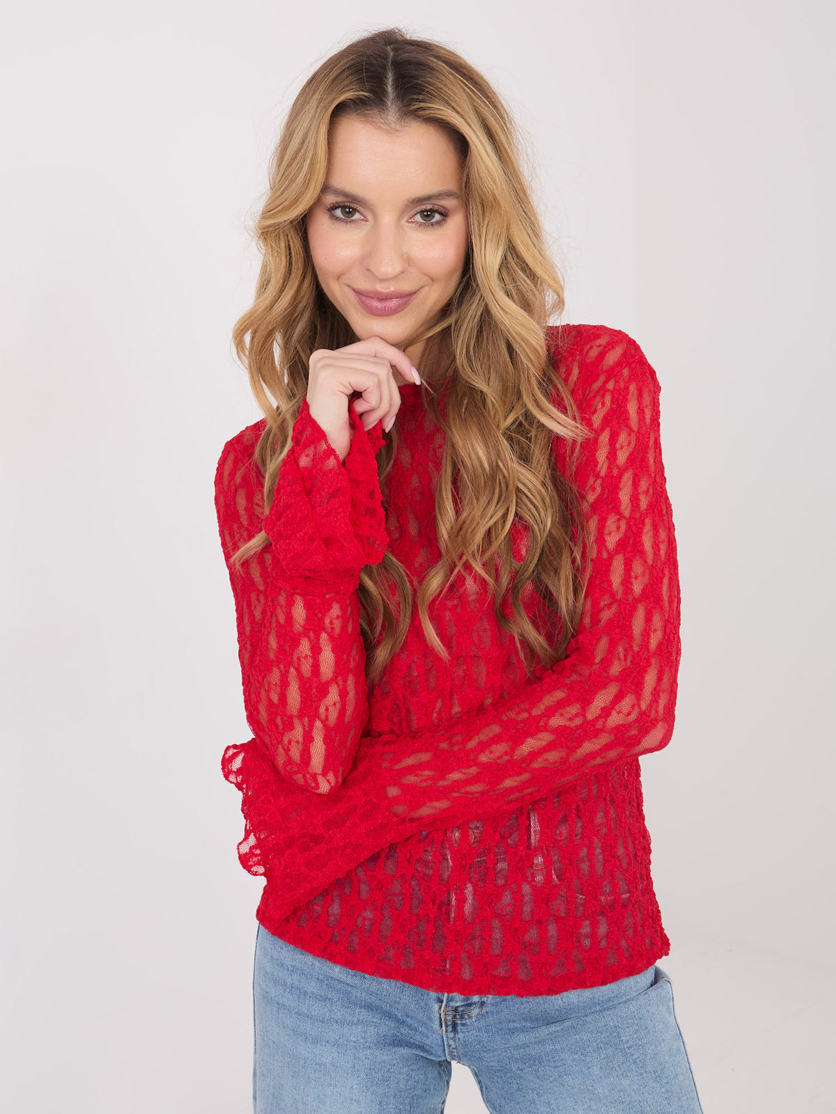 MELFIA Fitted Lace Blouse