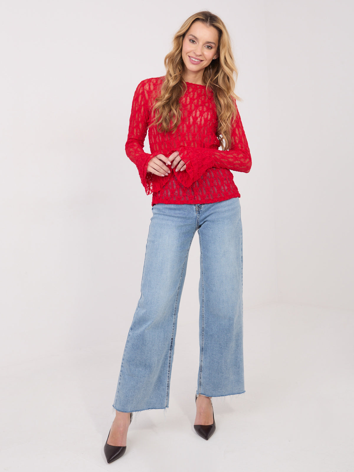 MELFIA Fitted Lace Blouse