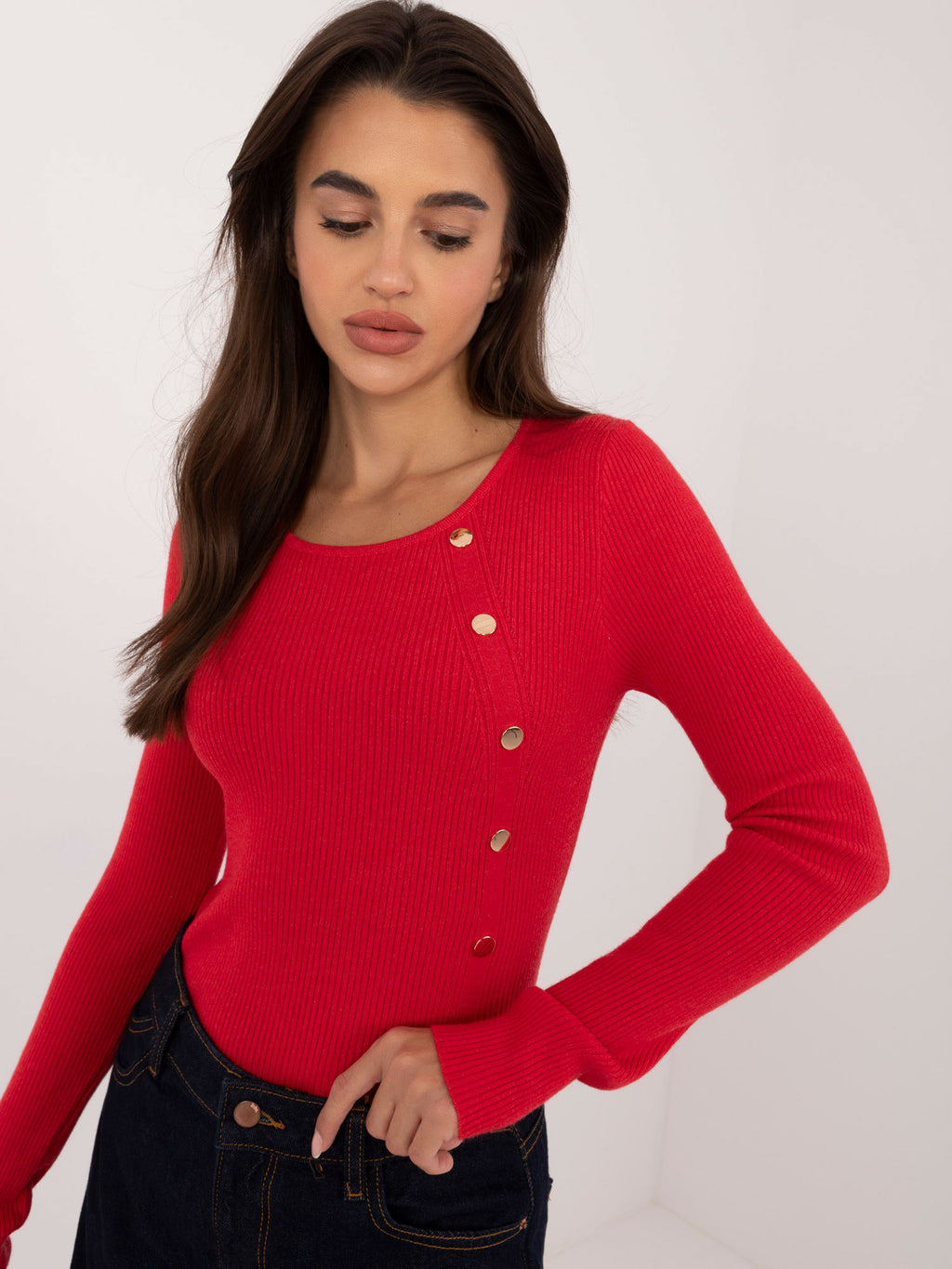 MELFIA® Taillierter Pullover mit Streifen