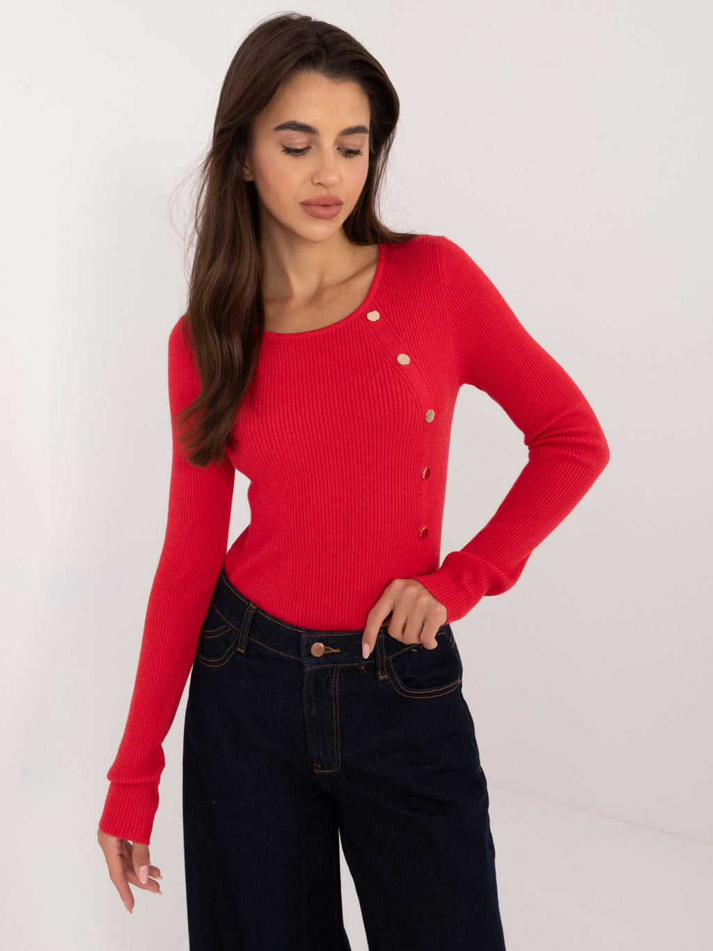 MELFIA® Taillierter Pullover mit Streifen