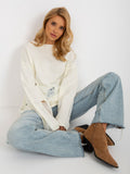 MELFIA Oversize-Pullover mit Weiten Ärmeln und Lochmuster