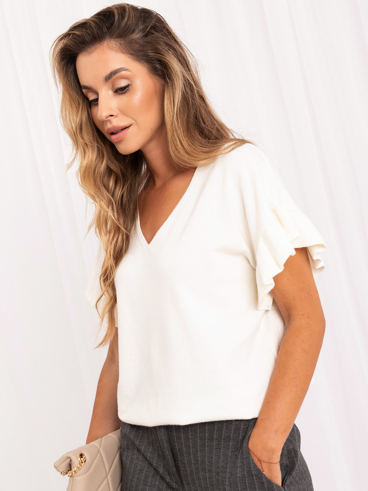 MELFIA® Pullover mit Rüschenärmeln