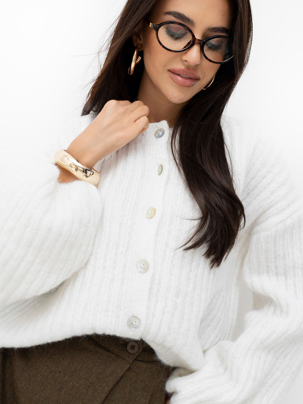 MELFIA Oversized Striped Cardigan