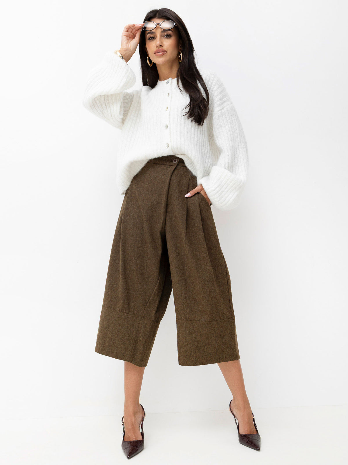 MELFIA Oversized Striped Cardigan