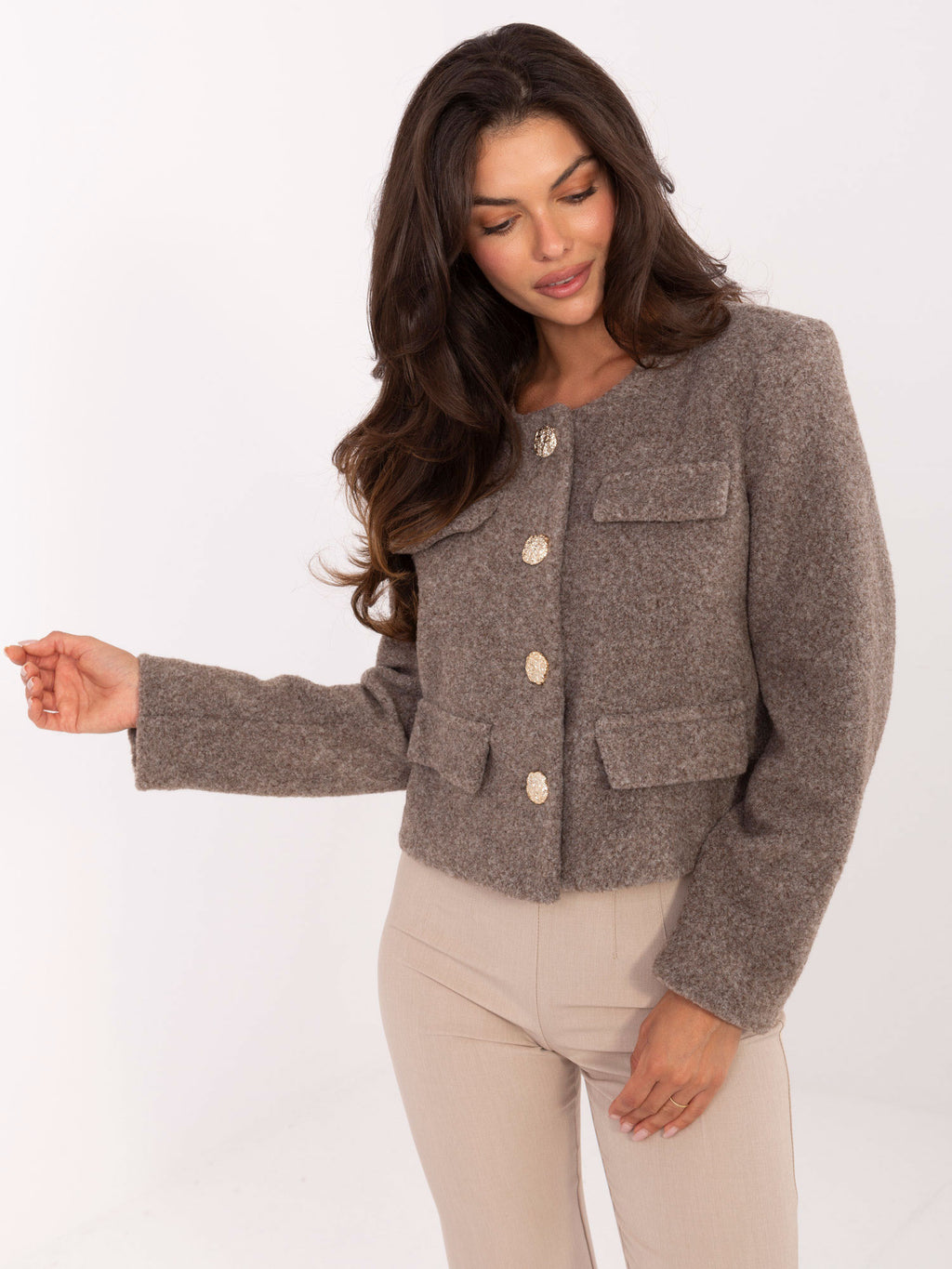 MELFIA Elegante Kurzjacke mit dekorativen Taschen