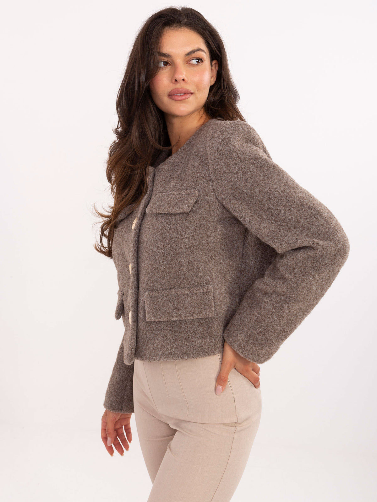 MELFIA Elegante Kurzjacke mit dekorativen Taschen
