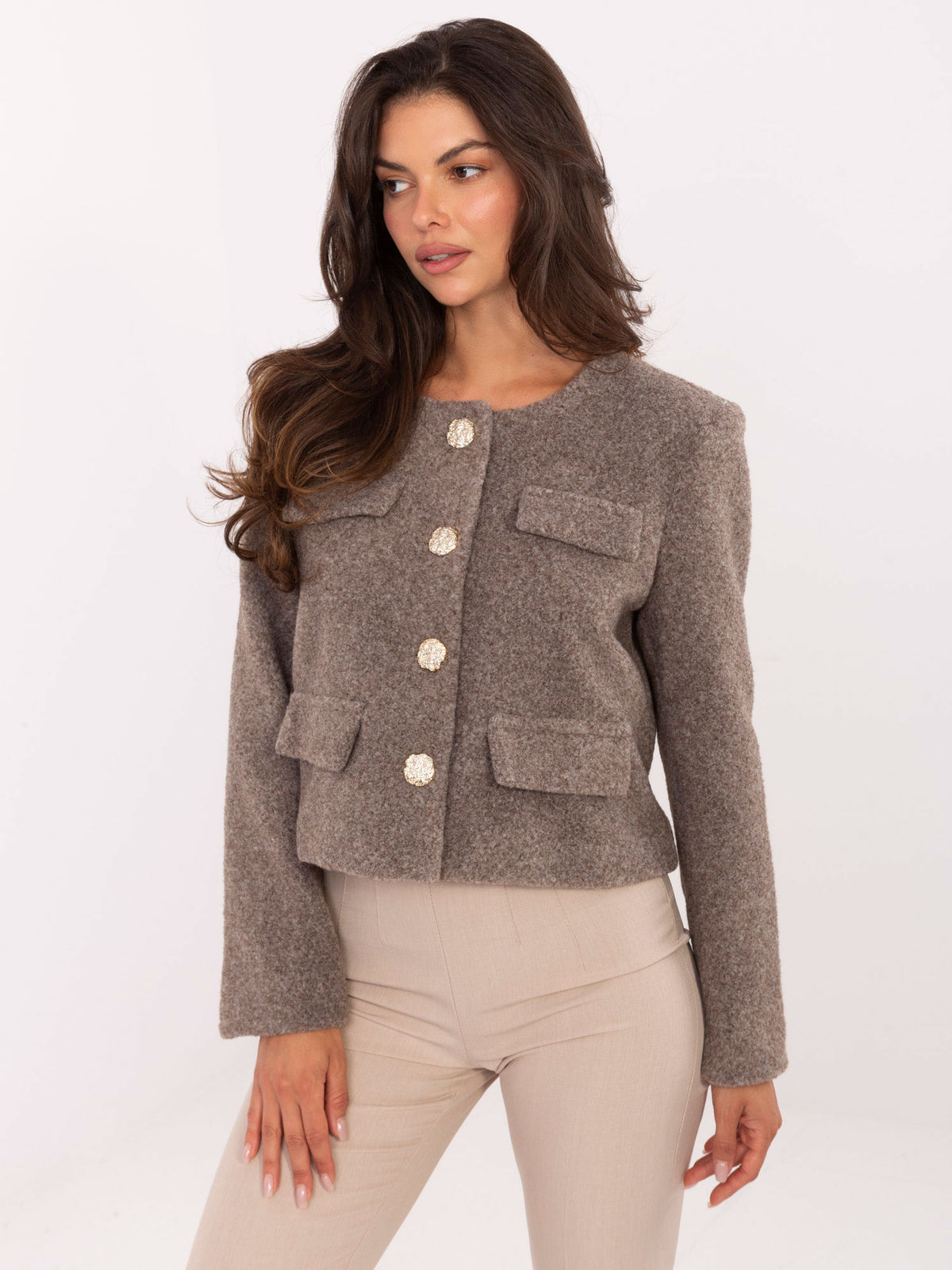 MELFIA Elegante Kurzjacke mit dekorativen Taschen