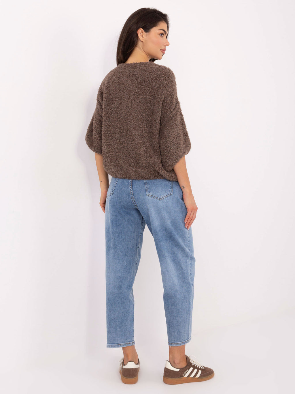 MELFIA® Bouclé-Pullover mit Knöpfen