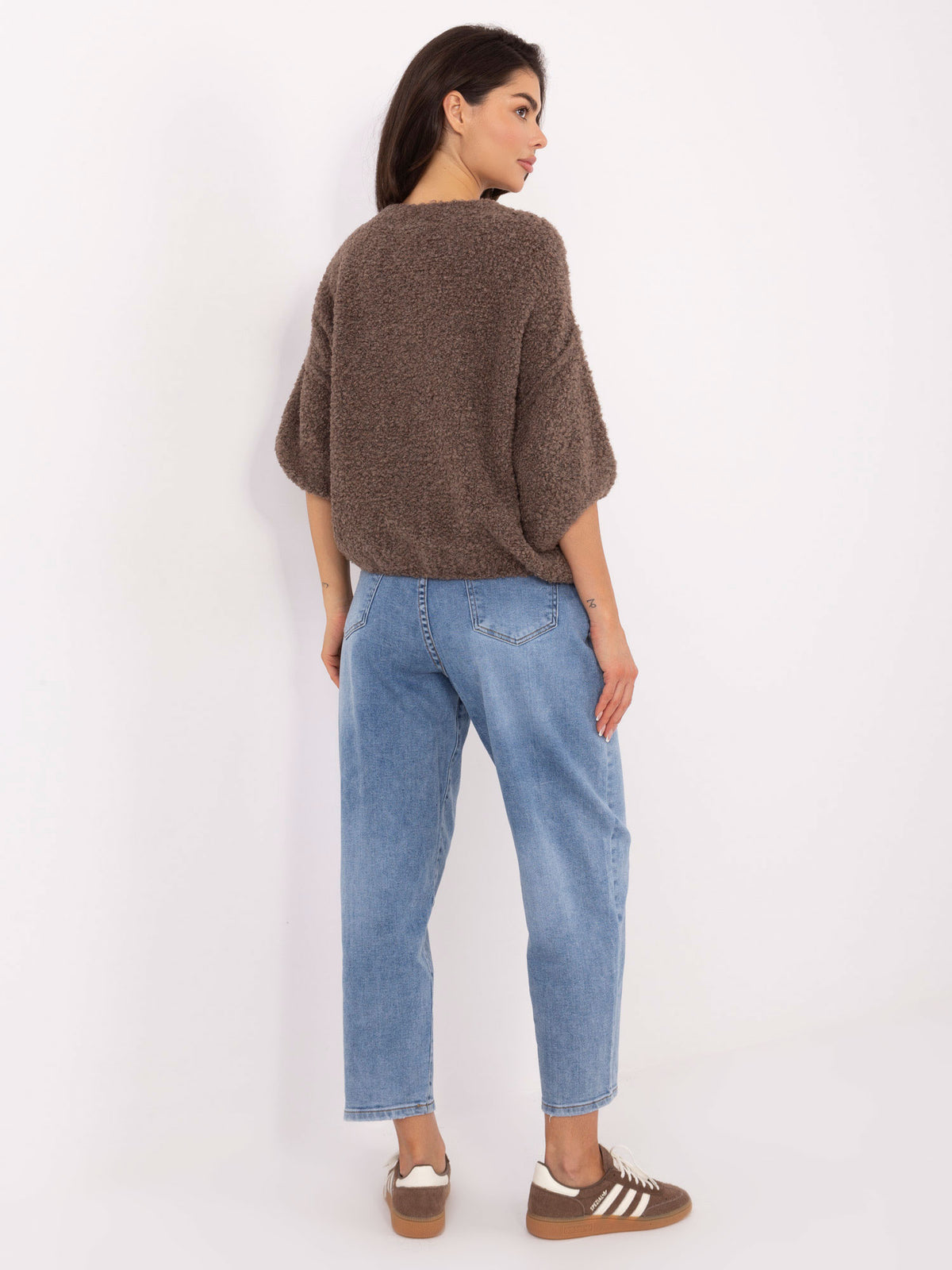 MELFIA® Bouclé-Pullover mit Knöpfen