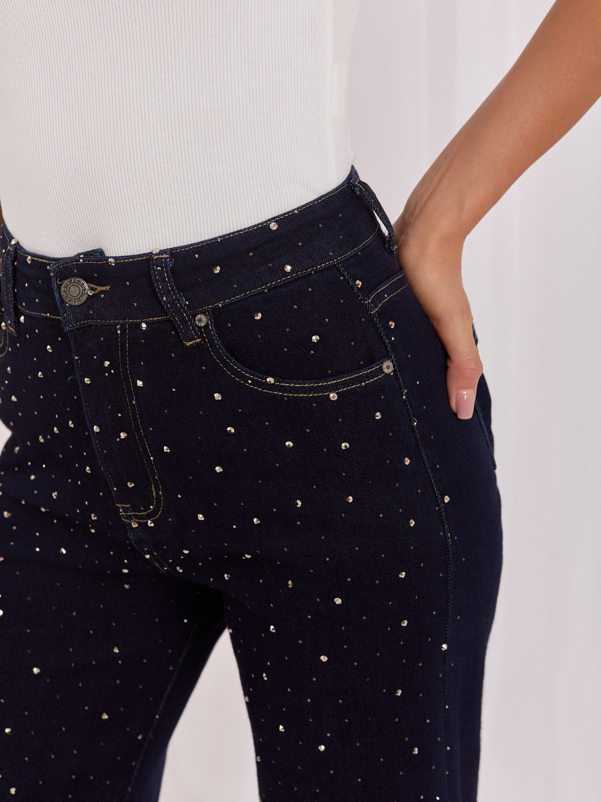 MELFIA LUNA Wide-Leg Jeans in Dunkelblau