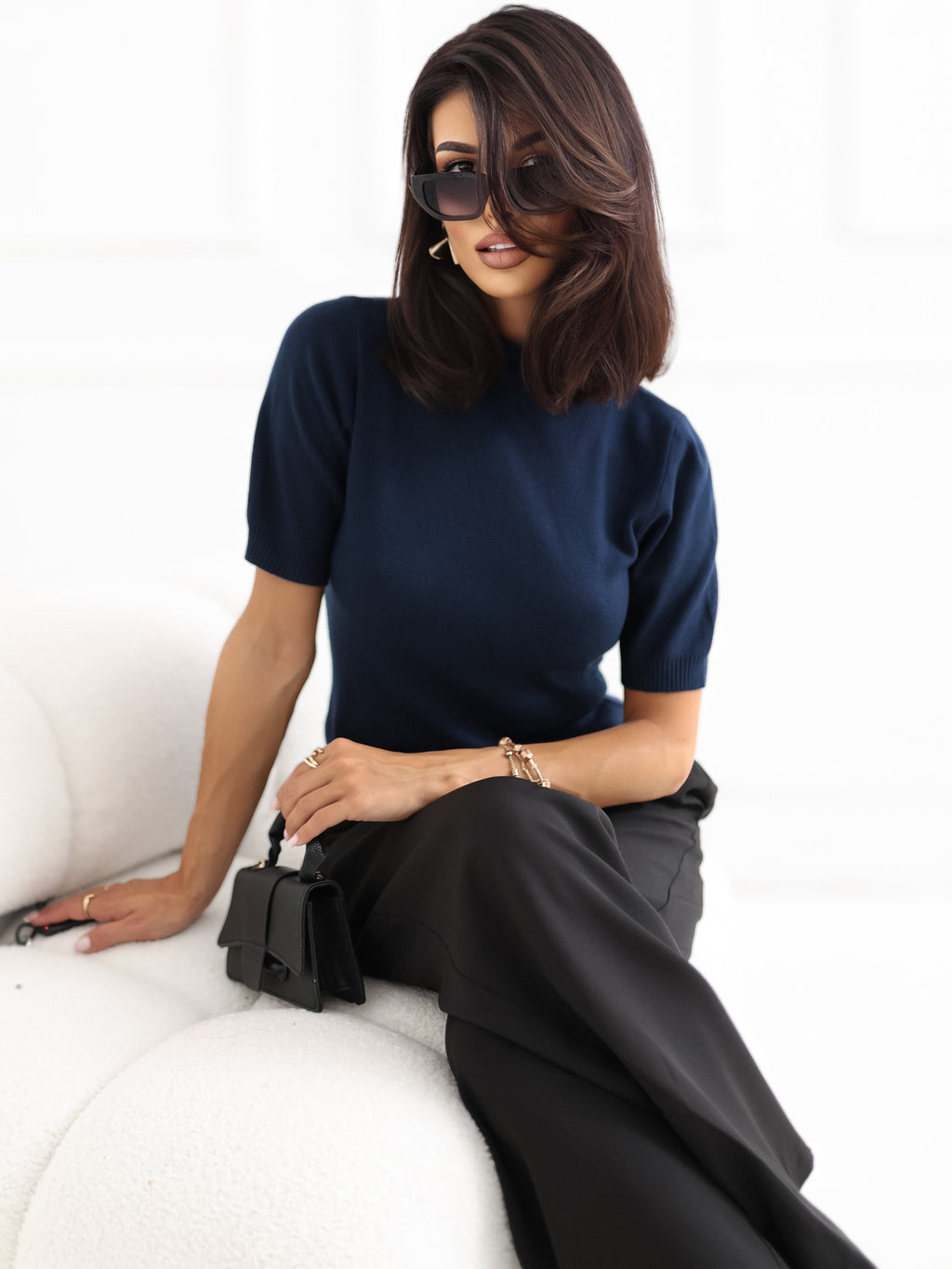 MELFIA  – Klassischer Pullover mit Kurzen Ärmeln
