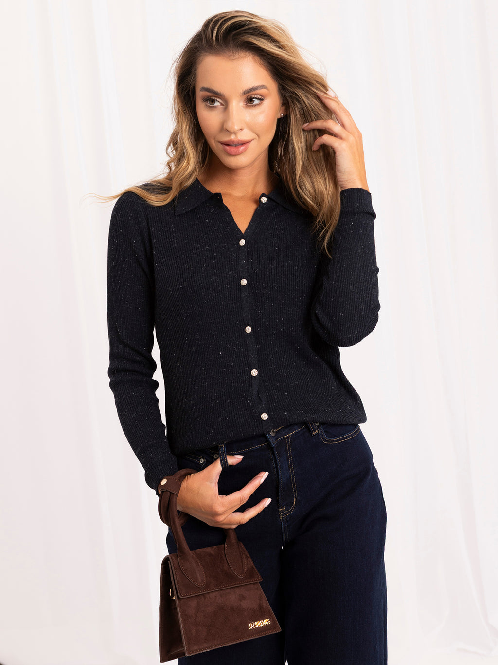 MELFIA® Strickjacke mit Kragen