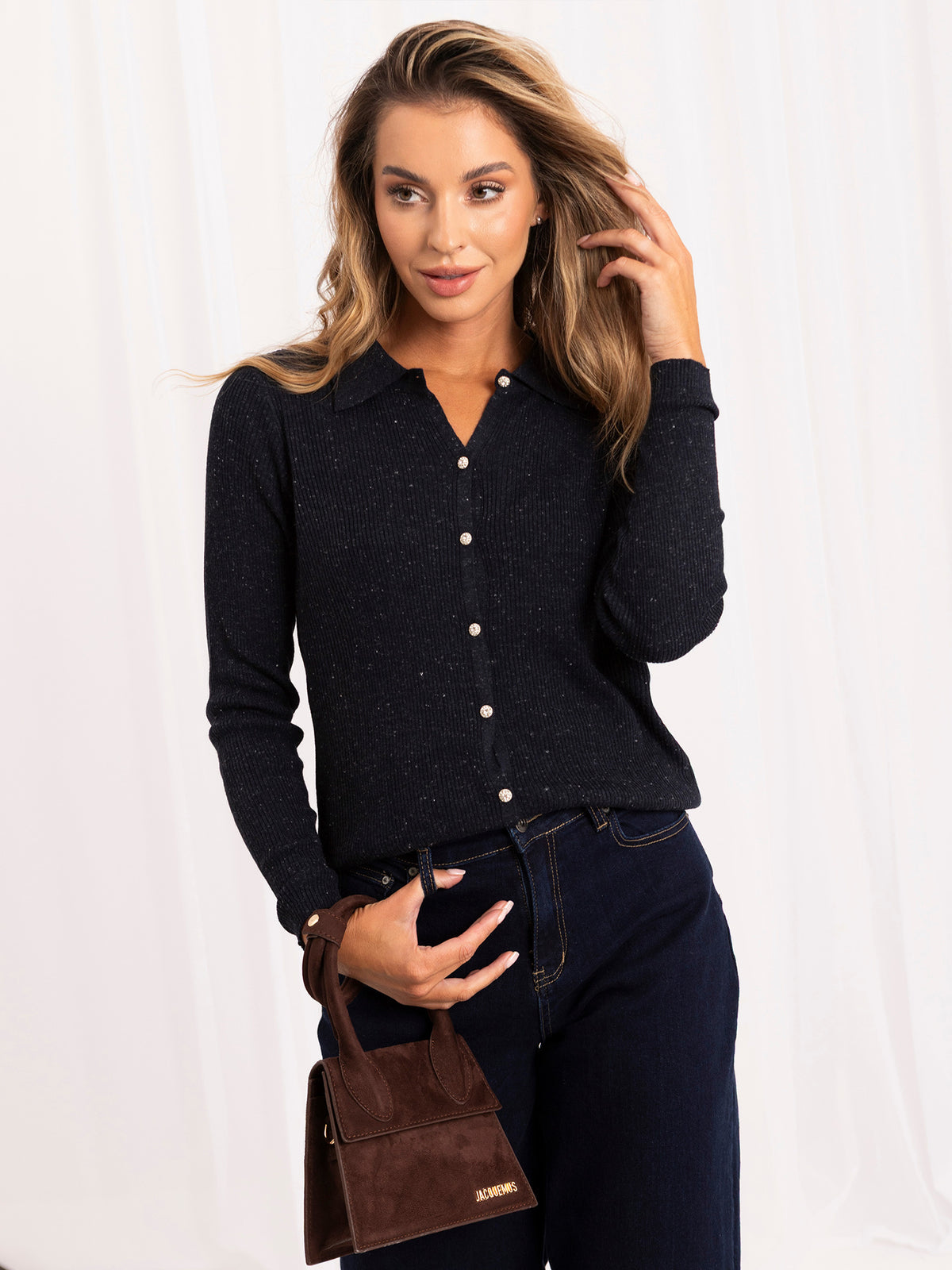 MELFIA® Strickjacke mit Kragen
