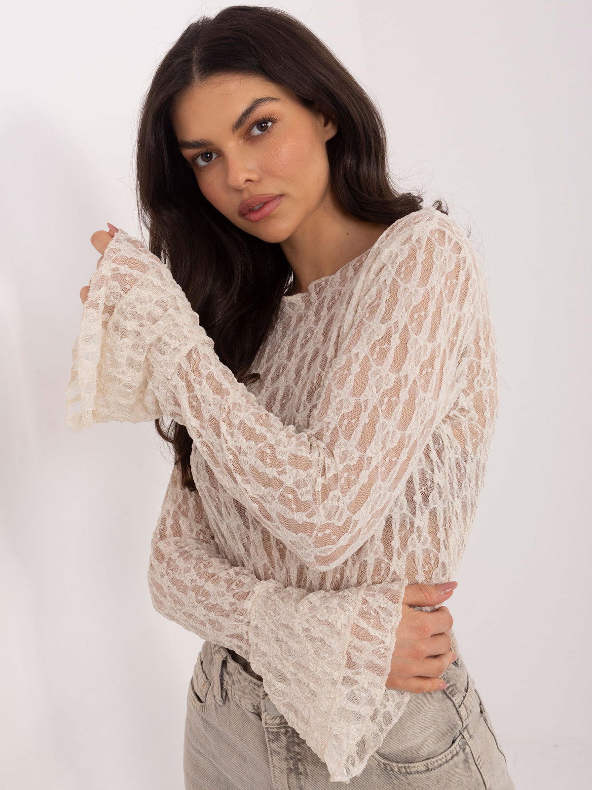 MELFIA Fitted Lace Blouse