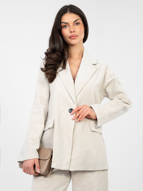 MELFIA  Cordjacke mit Taschenimitat