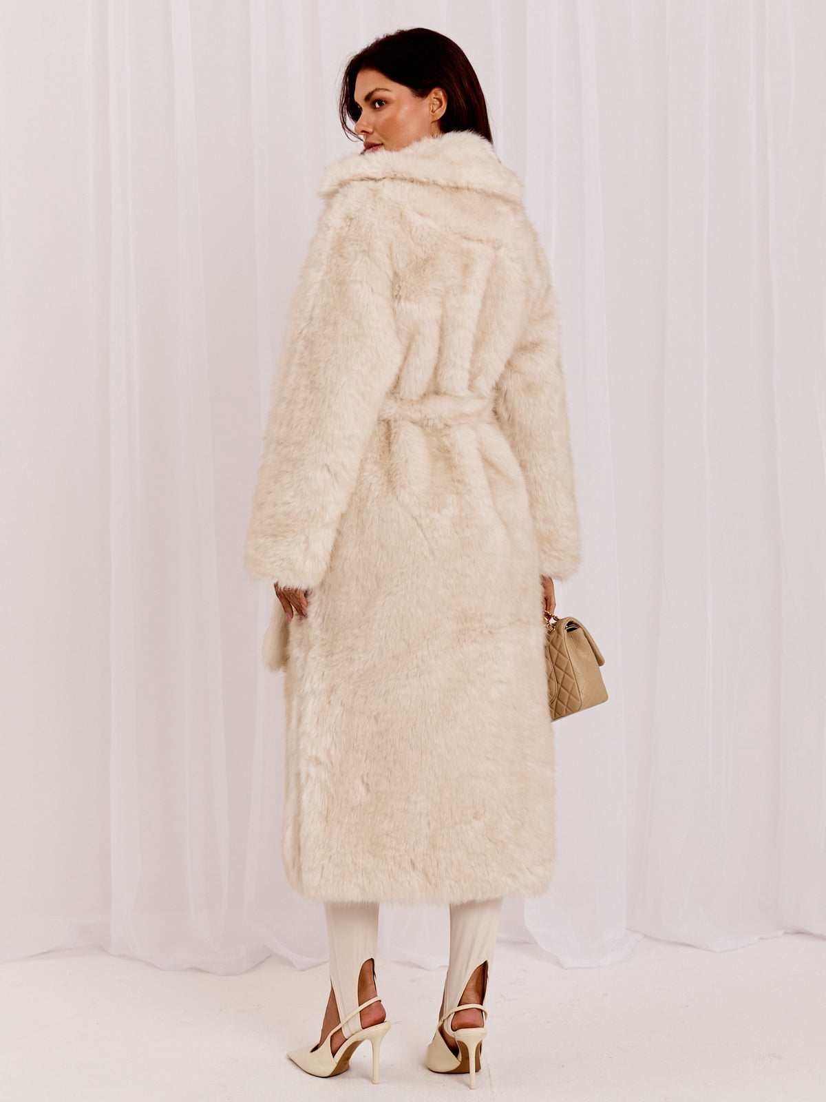 MELFIA Long Faux Fur Coat