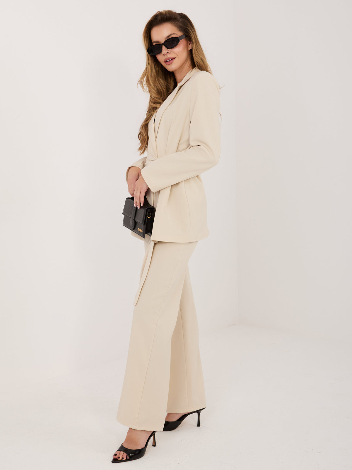 MELFIA Kamelfarbener Zweiteiler mit weiter Hose – Elegantes Set