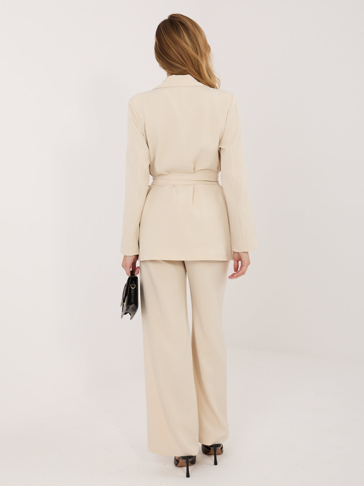 MELFIA Kamelfarbener Zweiteiler mit weiter Hose – Elegantes Set