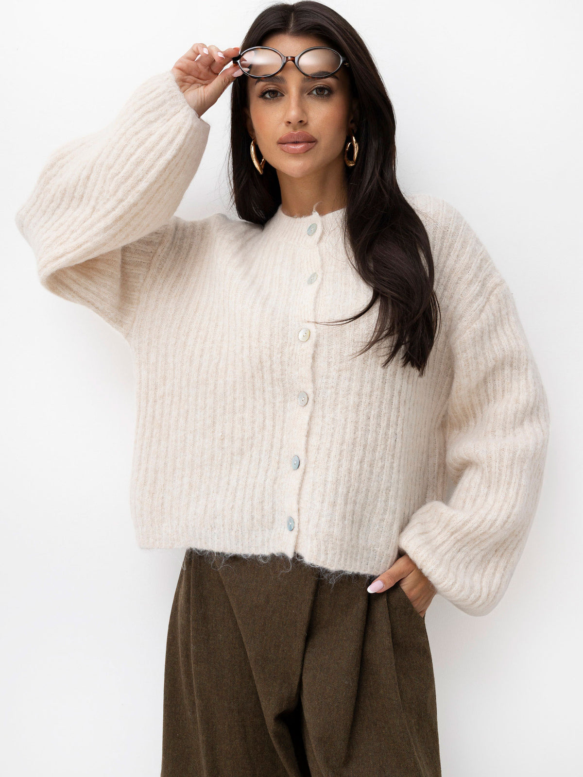 MELFIA Oversized Striped Cardigan