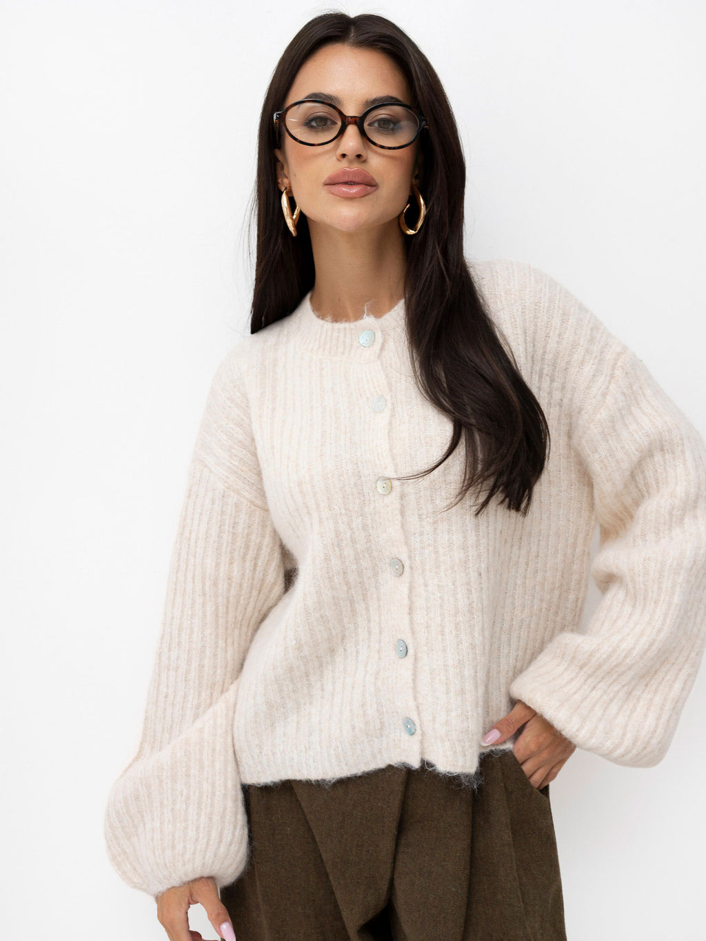 MELFIA Oversized Striped Cardigan