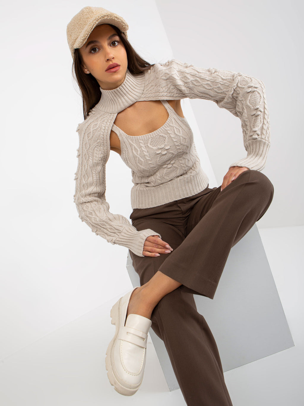 MELFIA – Strickset mit Crop-Pullover und Top