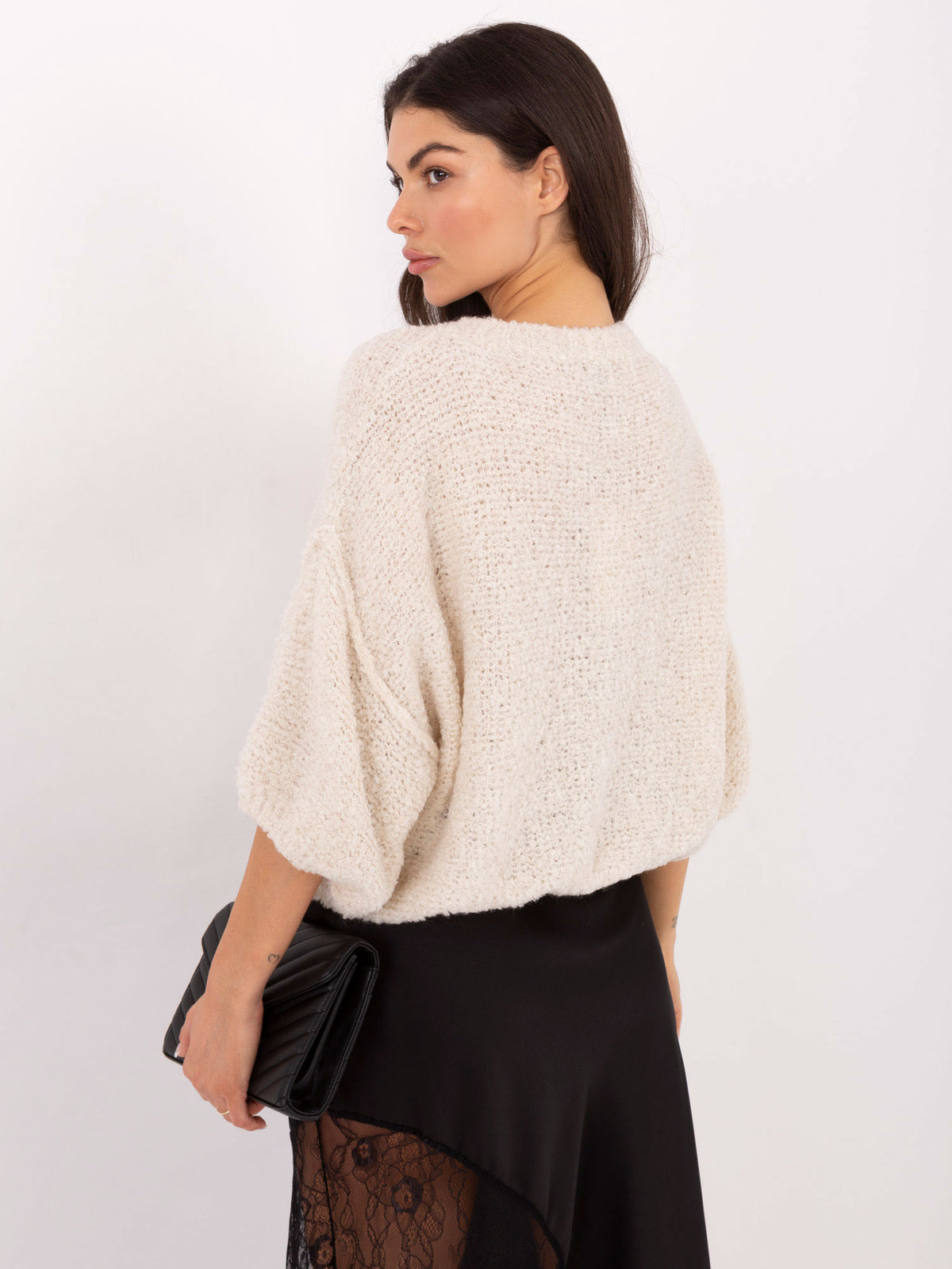 MELFIA® Bouclé-Pullover mit Knöpfen
