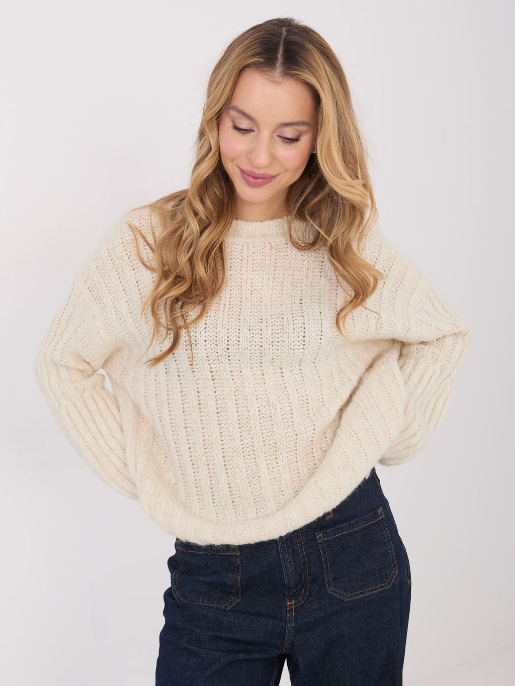 MELFIA  Oversize-Pullover mit Rundhalsausschnitt