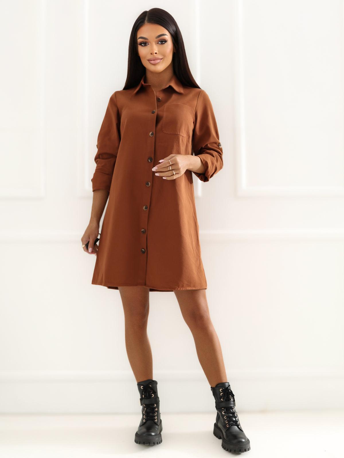 MELFIA LOREA – Jeanskleid im Hemd-Schnitt