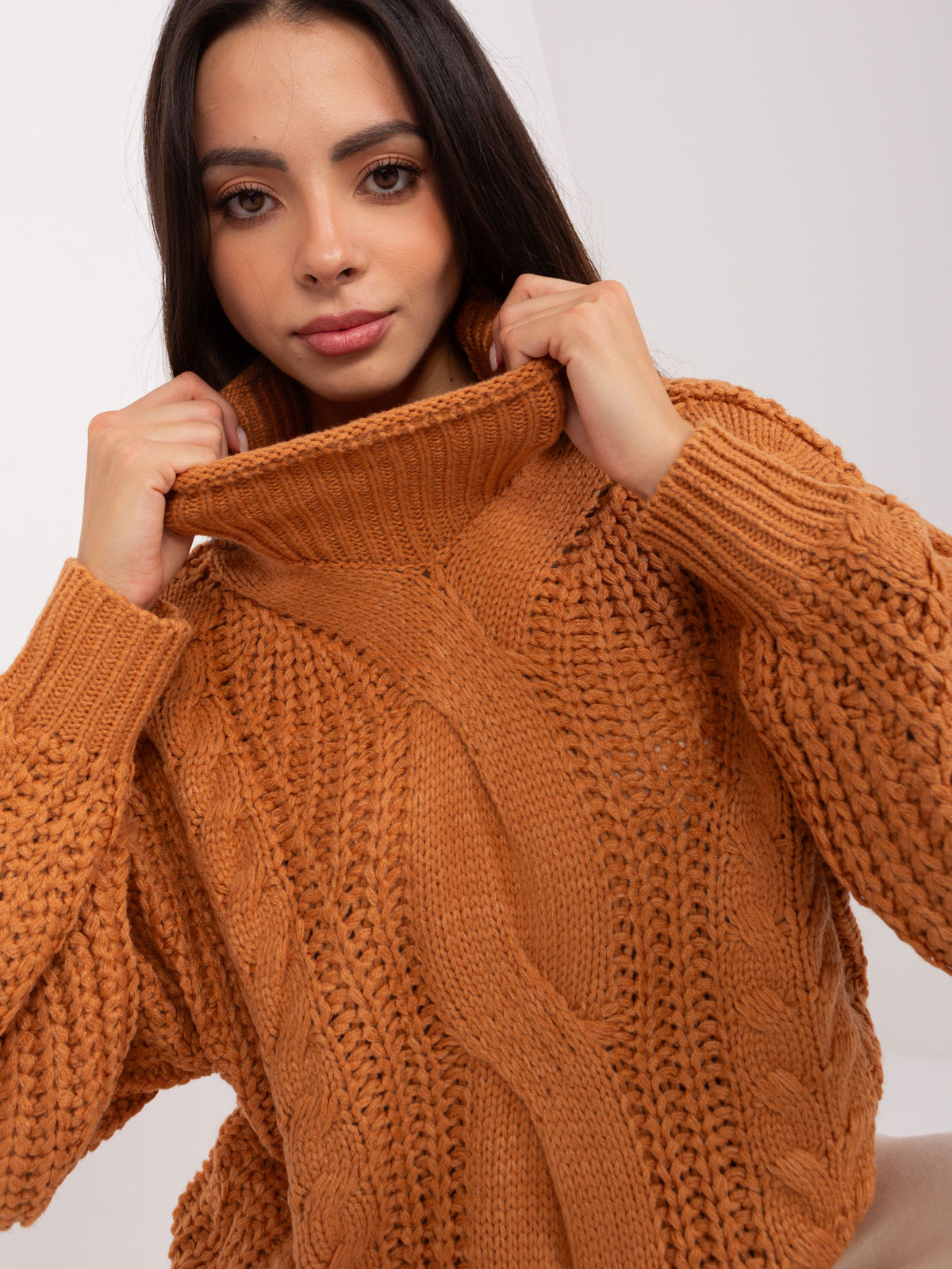 MELFIA – Damen Oversize-Pullover mit Zopfmuster